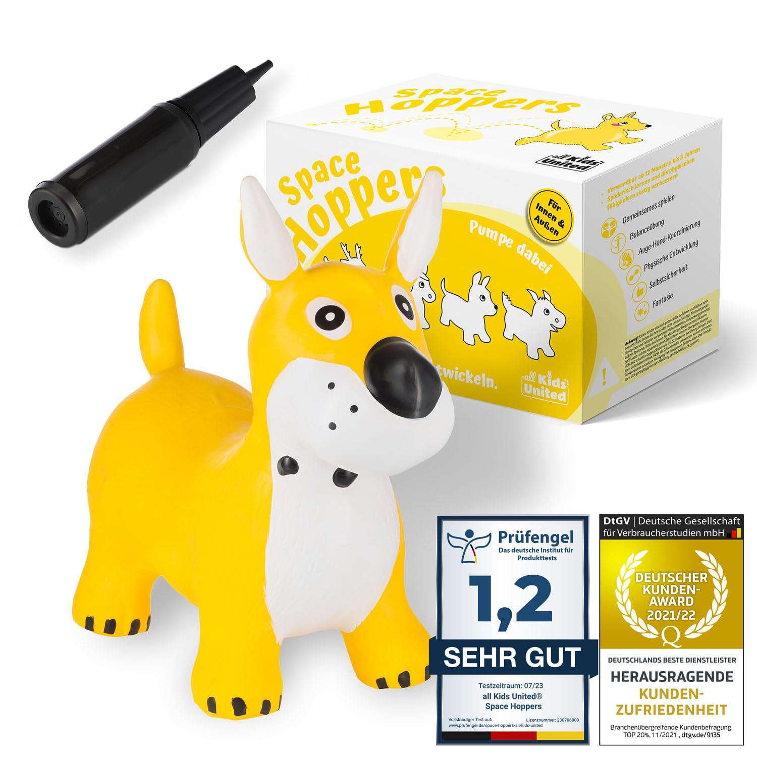 all Kids United® Bouncy horse - Bouncy horse bouncy animal + pump (Dog)