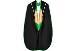 Herrenbek Doctoral Graduation Hood Unisex PhD Graduate Deluxe Academic Hood with Gold Piping- Accept Customize