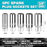 DURATECH Spark Plug Socket Set 5-Piece SAE & Metric 3/8 in Drive 6/12 Point view 2