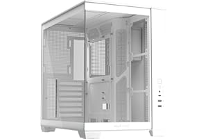 ASUS A32 White ATX Gaming PC case, Support 360mm radiators and 420mm Graphics Cards, Dual-Chamber Chassis for Independent Coo