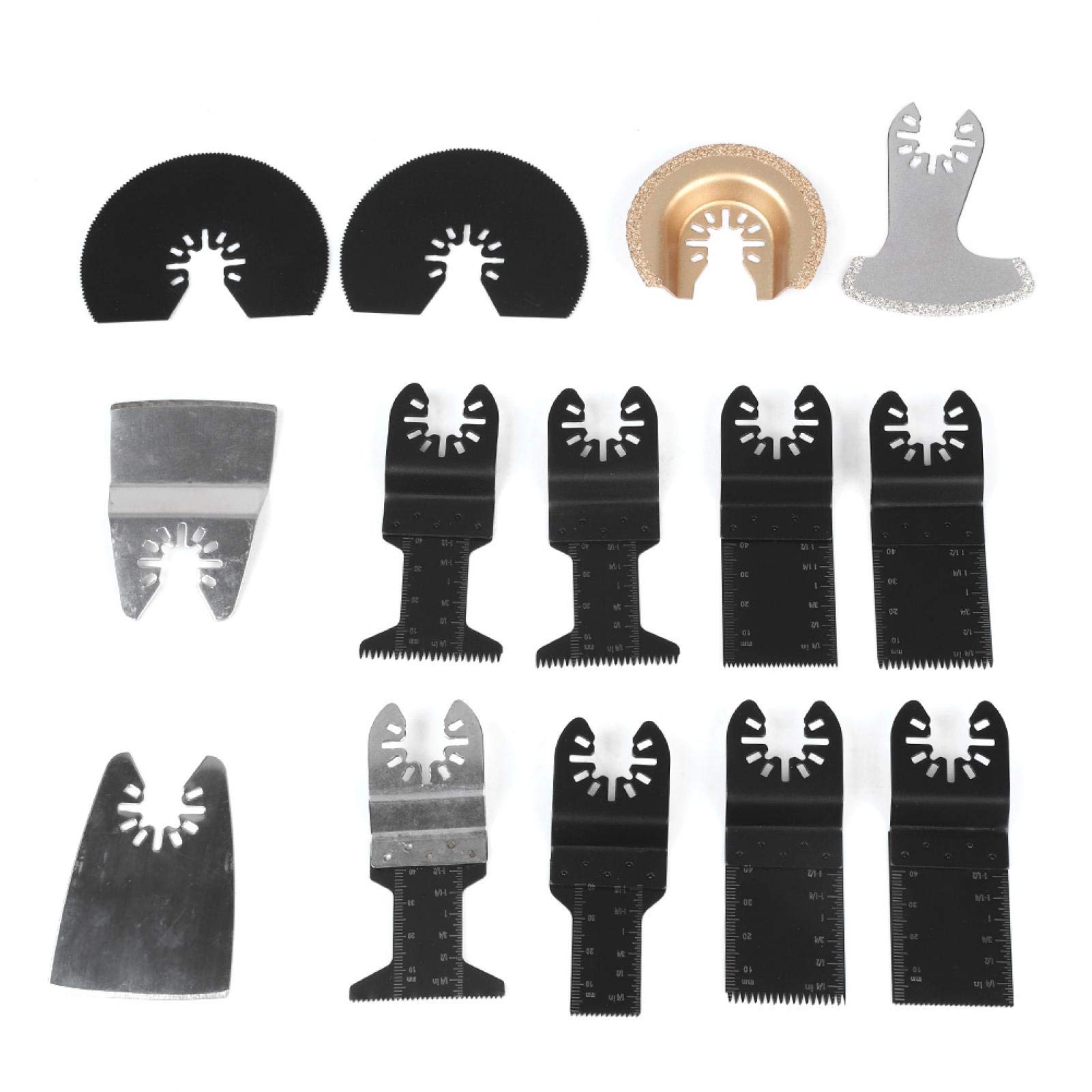 Oscillating Tool Accessories 14 Pcs Universal Multifunctional Blade Set, Cutting Blades for Einhell, DeWalt, Stanley, Makita, Dremel