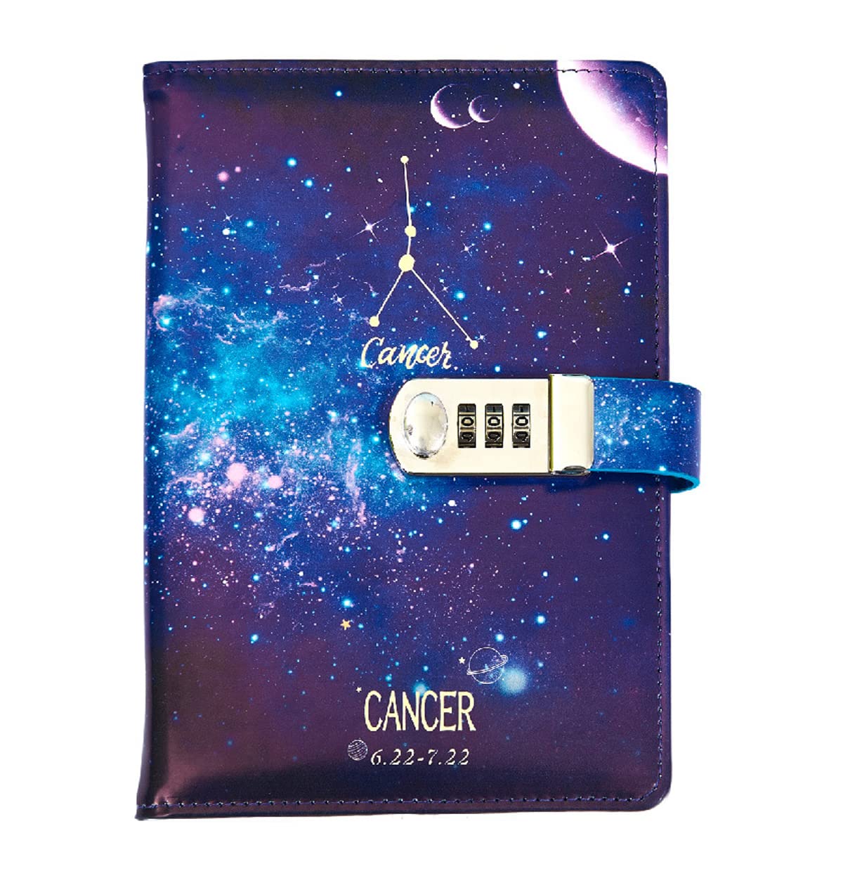 LinYesh Journal with Lock for Women, Lockable Diary for Women Men Girls Boys Teens Kids, Personal Constellations Starry Sky Notebook, A5 21 x 15cm