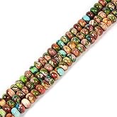 Multi-Color Sea Sediment Jasper Rondelle Loose Beads Strand for DIY Bracelet Necklace Jewelry Making Bead 15 inch
