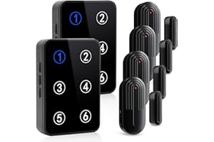 HUWOO Door Chime,Wireless Door Chimes When Door Opens Ringer Alert for Home/Business/Office/Store with 600FT Range,38 Chimes and 5 Adjustable Volume,Buzzer Alarm with 4 Sensor 2 Receiver