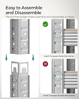 SONGMICS 5-Tier Storage Shelf 40x90x180cm 875kg Capacity Silver Industrial view 6