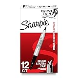 SHARPIE Brush Twin Permanent Marker, Brush Tip