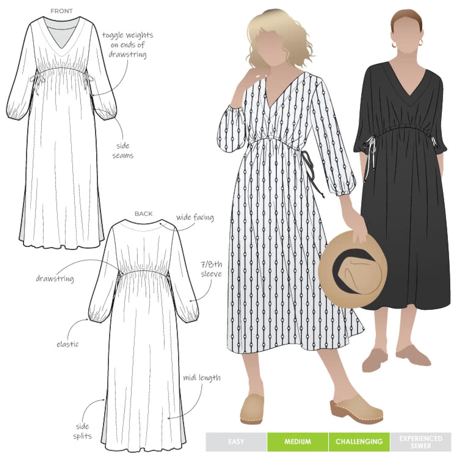 Style Arc Sewing Pattern - Naomi Woven Dress (Sizes 04-16)
