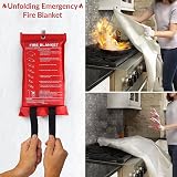1ABOVE Large 1x1M Fire Blanket Emergency Fire Suppression Home Kitchen Office view 8