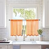 MIULEE 2 Panels Fall Kitchen Tiers Half Window