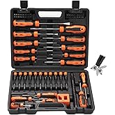 70-Piece Magnetic Screwdrivers Set with Case, Precision Screwdriver Kit,Includes Slotted, Phillips,Torx,Hex, Square,Pozidriv,