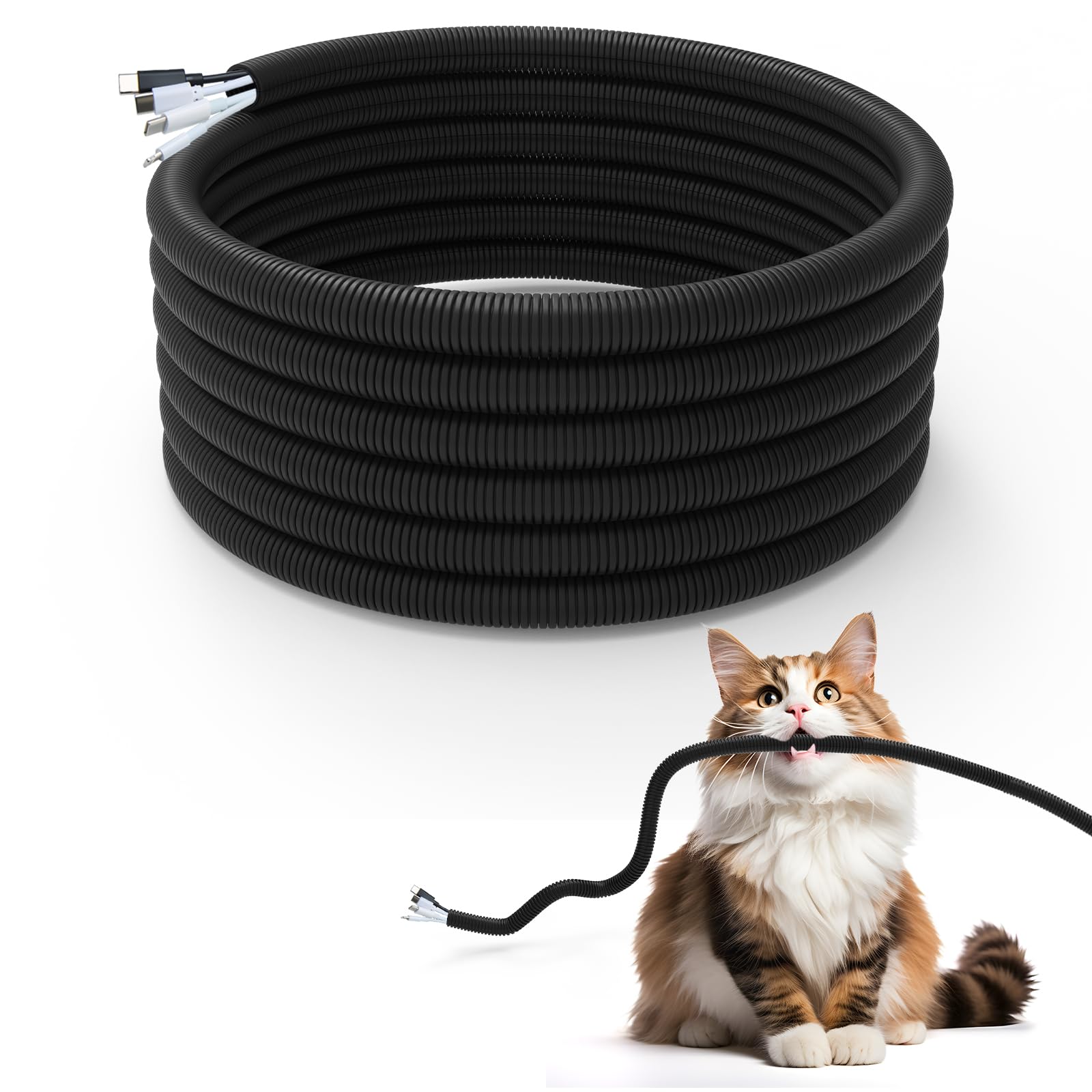 Cord Protector for Pets,Cord Cover and Cable Protector Stops Chewing-20FT