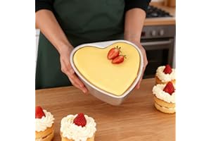 Aluminum Heart Shaped Cake Pans, Nonstick Baking Pan with Removable Bottom Cake Mold for Valentine's Day Wedding Birthday Ann