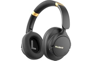 Falebare Noise Cancelling Headphones, Bluetooth Headphone Over The Ear Headset Wireless Bluetooth with Mic, 80H Playtime, Deep Bass, Comfort Fit, Portable Lightweight Headphones for Travel, Home