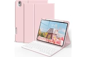 JKSML for iPad A16 11th/10th Generation Case with Bluetooth Keyboard (Fast Pairing) and Right Side Pencil Holder, Soft Silico