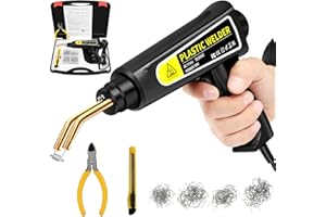 Aumotop Plastic Welder, 70W Plastic Welding Machine,Hot Stapler Plastic Repair Kit, Hot Staple Gun Car Bumper Crack Repair Kit with Plier,knife& 4 Types Hot Wave Flat Staple