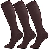 +MD Compression Socks for Women Men, 3 Pairs 15-20mmHg Knee High Support Cushion Socks for Pregnant Nurses Travel
