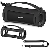 RAWECUD Silicone Cover Case for Sony ULT Field 1 Elextronics Ultra Portable Wireless Bluetooth Speaker, Protective Stand Holder for Sony ULT Field 1 Speaker Accessories (Case only) (Black)