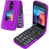 Lozeguyc for TCL Flip 4 5G Case with 2 Pack Screen Protector Purple | TCL Flip 4 Phone Case Dual Layer Heavy Duty Military Grade Shockproof Corner Cover for T440 (2025)