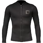 Surf Squared Men's Wetsuit Top Jacket 2mm or 3mm - Neoprene Long Sleeve for Warmth & Comfort, Extended Back Flap - Ideal for Surfing, Snorkeling & Watersports