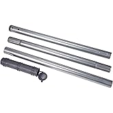 Household Essentials Heavy-Gauge 3-Piece Outdoor Clothesline Pole with Ground Sleeve &mdash; 85&Prime; Galvanized Steel Freestanding Support Post with Nuts &amp; Bolts for Receiver Bracket (Bracket Sold Separately)