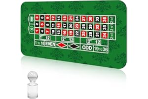 JIESITE Poker Table Top 71" X 36" Portable Roulette Table Mat Noise Reduction,with Carrying Bag and Roulette Balls for Roulette Games