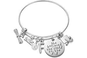 Ukodnus Class of 2025 Graduation Gift - Senior 2025 Graduate Bracelet - Inspirational Graduation Gifts for Her - 26 Initial Charm Bracelets for College High School