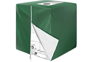 Skyrun IBC Tote Cover, Outdoor Water Tank Covers Waterproof, 275 Gallon for 420D 1000L Garden Water Tank and Rain Barrel (Green)