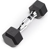 Marcy Classic Rubber Hex Dumbbell - 5 to 70 lbs. Single Weight, Sold Individually