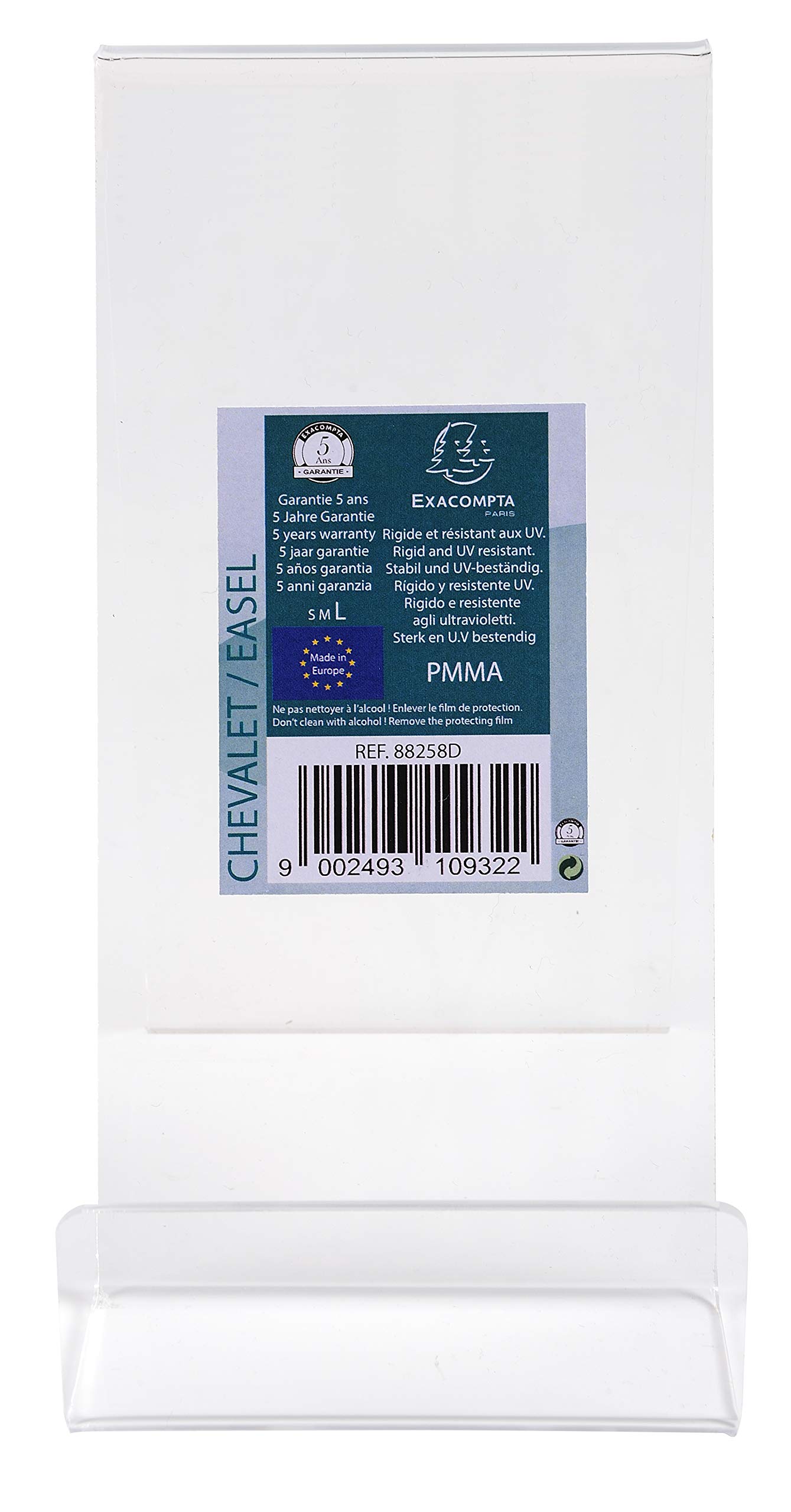 Exacompta - Ref 88258D - Large Book/Display Easel - 100 x 110 x 151mm in Size, Transparent PMMA (Acrylic) Material, High Quality - Suitable for Documents, Literature & Booklets