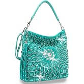 Star Flower Rhinestone Large Hobo Bag with Shoulder Strap