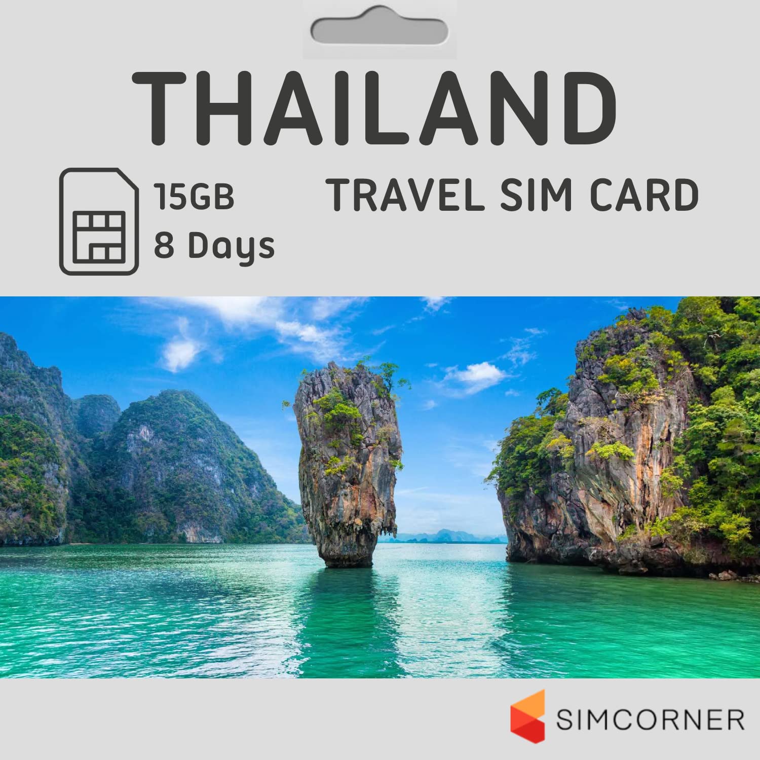 Thailand Travel SIM Card (15 GB, 8 Days). AIS Thailand SIM Card for Tourists w/Free AIS WiFi & Prepaid Talktime. 3-in-1 4G Hotspot Card w/Standard, Micro, & Nano SIM Card for Unlocked Phones