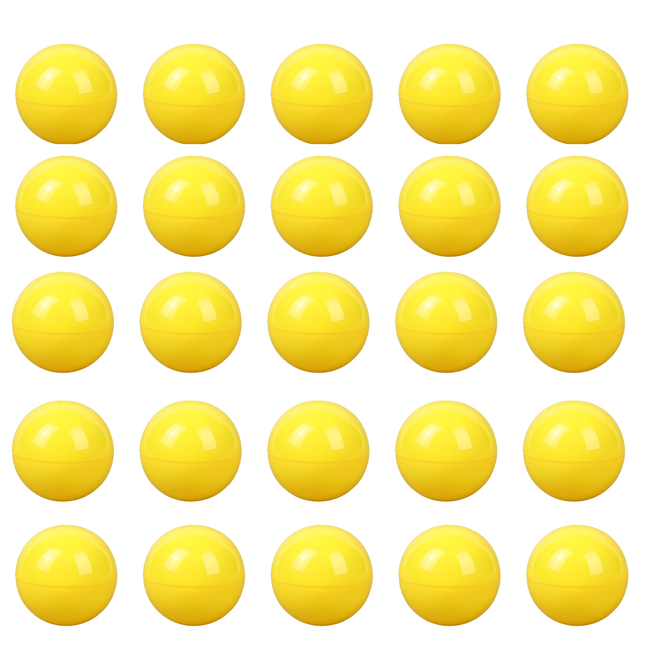 Wensmy 50Pcs Lottery Balls Easter Bingo Plastic Hollow Ball Raffle Balls Ping Pong Balls for Game Party Decoration Filled Raffle Balls (Yellow)