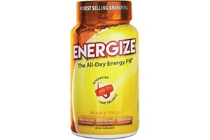 iSatori Energize Brain & Focus Caffeine Pills - Fast Acting All Day Energy Pills, Brain Booster, Energy and Focus Supplement, Time Release Caffeine Means No Jitters, No Crash (60 Tablets)