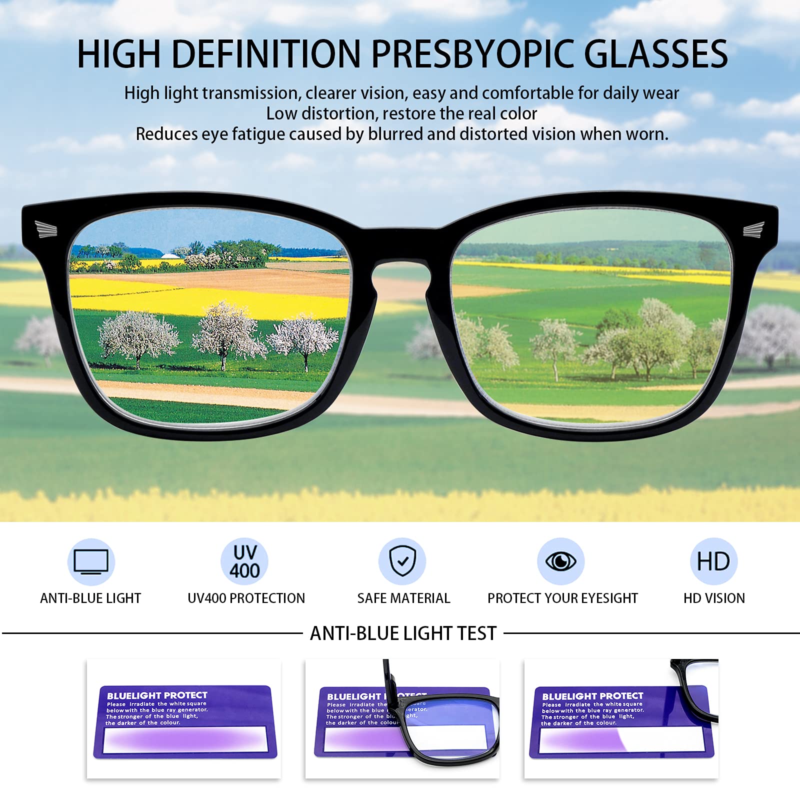 VIDEBLA 5 Pack Blue Light Blocking Reading Glasses,Spring Hinge Computer Readers for Women Men,Anti UV Ray Filter Nerd Eyeglasses (5 Mix Color C1, 2.75)