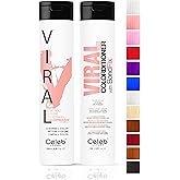 Celeb Luxury Intense Color Depositing Colorwash Shampoo + BondFix Rebuilder, Vegan Hair Dye, Sustainably Sourced Plant Based, Semi Permanent Hair Color, Viral and Gem Lites Duos