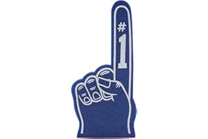 FUNSTITUTION Giant Foam Finger 18 Inch- Number 1 Universal Foam Hand for All Occasions - Cheerleading for Sports - Exciting Vibrant Colors use as Celebration Pom Poms- Great for Sports Events Games School Business