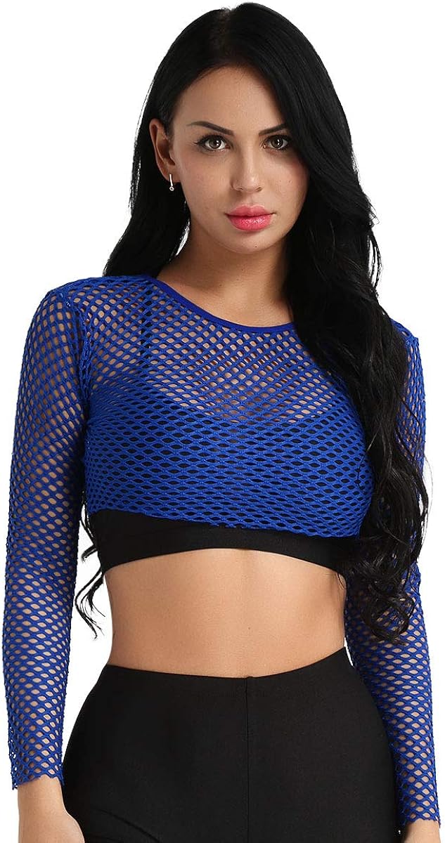 Damen Netz-Shirt Schwarz – Größe S/M, 80er Jahre Style