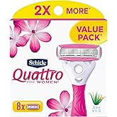 Schick Quattro Womens Razor for Shaving Refllls, Razors for Women Value Pack, Ladies Razors for Legs - 8 Count