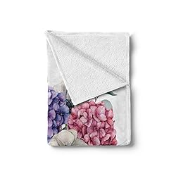 Ambesonne Hydrangea Throw Blanket, Watercolor