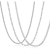 JEMARA 3Pcs Men's Stainless Steel 3mm Silver Chain Necklace Sets ,Non Tarnish Cuban Link Jewelry Gifts(18-22 inch)