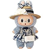 CiuZikGok Doll Clothing Set (No Doll), Cute Cropped Straw Hat, Crossbody Bag, Dress, Suitable for 15-17cm Dolls, Outfit Accessory Set for Unique Styling (Blue)