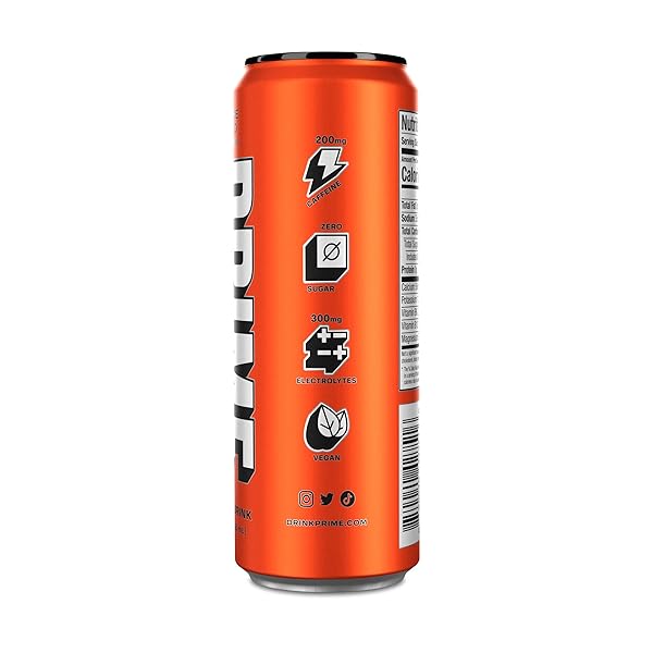 PRIME ENERGY ORANGE MANGO | ZERO SUGAR ENERGY DRINK | PREWORKOUT ENERGY | 200MG CAFFEINE WITH 355MG OF ELECTROLYTES AND COCONUT WATER FOR HYDRATION| VEGAN | GLUTEN FREE |12 FLUID OUNCE | 24 PACK