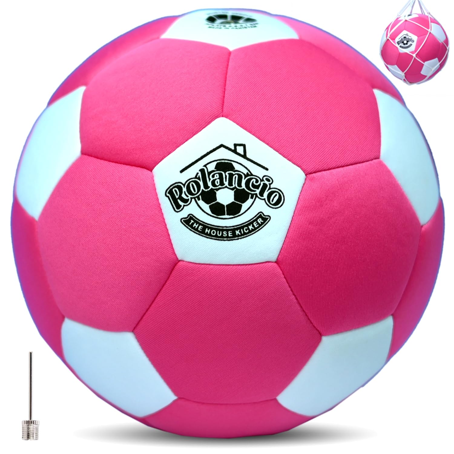 ROLANCIO Indoor Football Size 4 Soft & Safe Youth Football for Home and Yards Ideal for Silent Dribbling, Training, Perfect Football Gift, Fun Soft House Ball