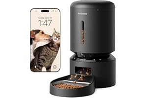 PETLIBRO Automatic Cat Feeder with Camera, 1080P HD Video with Night Vision, 5G WiFi Pet Feeder with 2-Way Audio, Low Food & Blockage Sensor, Motion & Sound Alerts for Cat & Dog Single Tray