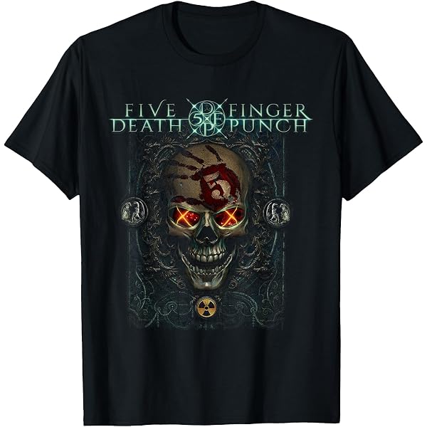 Five Finger Death Punch Interface Skull T-Shirt - Official Band Tee, Black, Unisex Size L - View #4