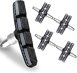AGPTEK 4 Pairs 70mm V Brake Pads with Hex Nuts Spacers for Road MTB view 8