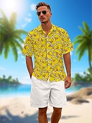 Hawaiian Shirt for Men Summer Beach Casual Short