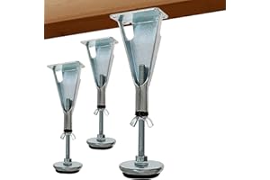 gb Home Collection Bed Frame Support Leg Set of 3, Steel T Shape Bed Legs, 6.5"-15", Queen & King Size, Prevent Sagging, Floor Protection