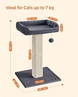 Feandrea Cat Scratching Post with Plush Perch 40x30 cm, 71 cm Tall view 6
