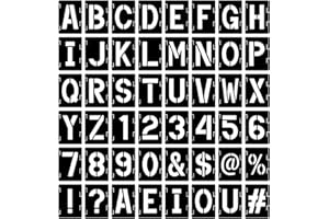 GOTO CLAY TOOLS 1 Inch Letter Stencils – 48 Pcs Reusable Alphabet, Symbol & Number Craft Stencils with Vowels – Interlocking Templates for Painting on Wood, Walls, Rocks, Signs & DIY Art Projects
